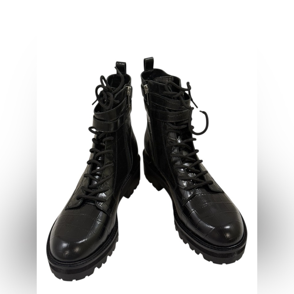 NEW Marc Fisher Black Leather Barren 2 Boots ~ Size 10